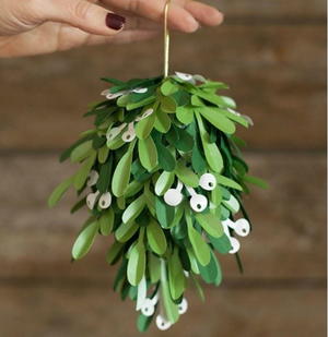 Printable Paper Mistletoe Kissing Ball graphic regarding Printable Mistletoe referred to as Printable Paper Mistletoe Kissing Ball